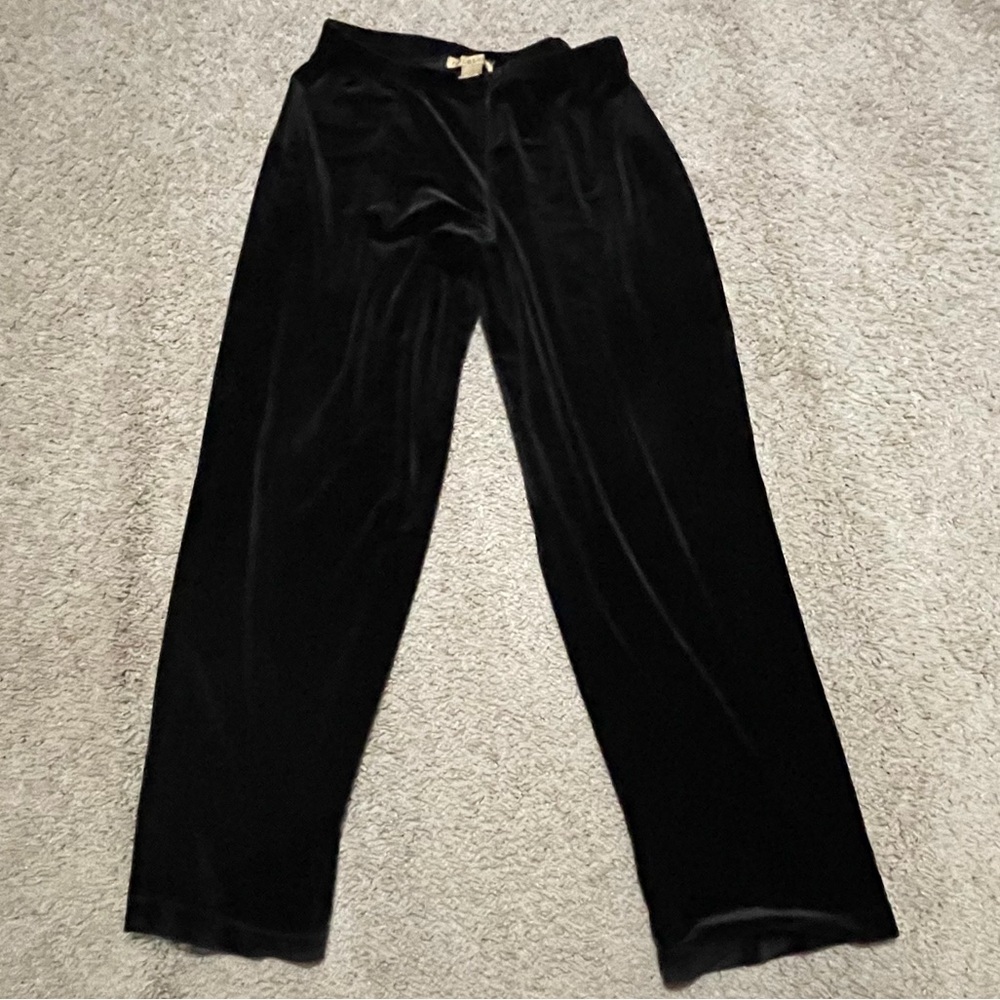 Notations Black Velvet Trousers with Gold Label
